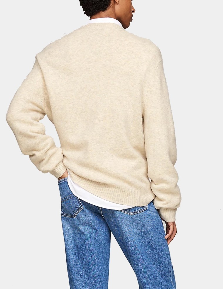 Sudadeira TOMMY JEANS melange flag sweater beige